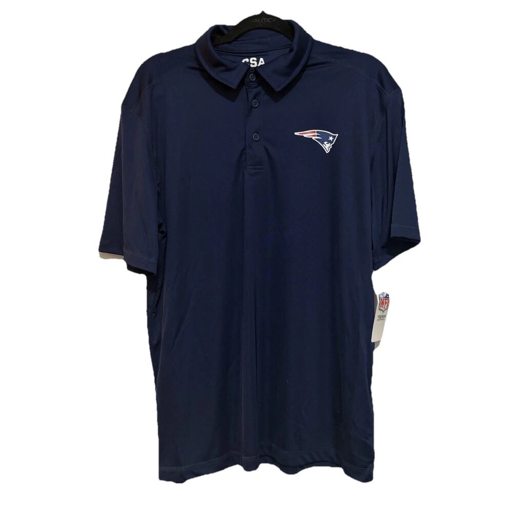 NWT New England Patriots NFL Performance Polo Shirt Navy Blue Men’s Large